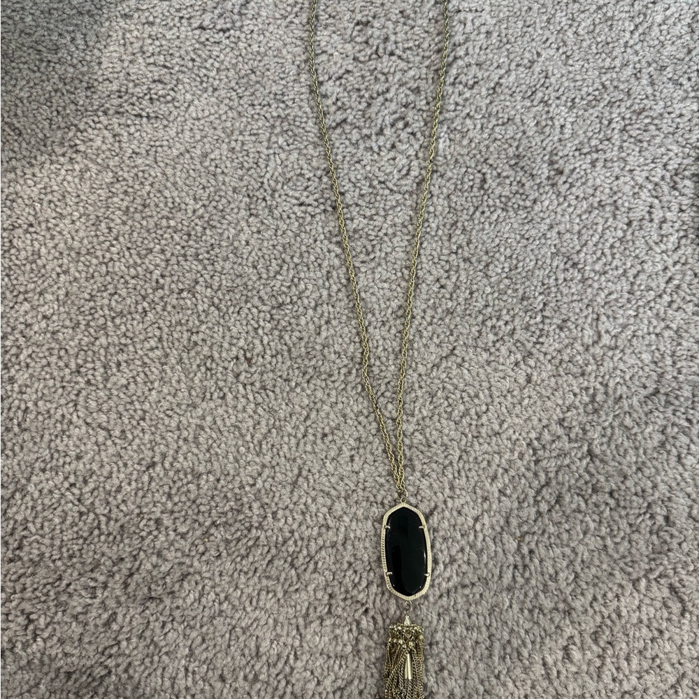 Kendra Scott Black and Gold Statement Necklace